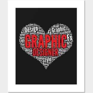 Graphic Designer Heart Shape Word Cloud Design design Posters and Art